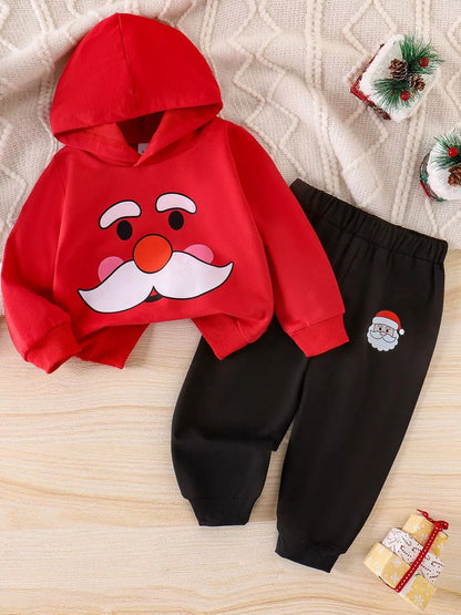 Children's Christmas Santa Hoodie & Pants Set - Farnelli