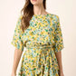 Mittoshop Floral Tie Waist Half Sleeve Mini Dress - Farnelli