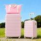HouseOfZazla 2-piece lightweight hardshell luggage set with TSA locks in black, white, and pink