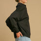Umgee Johnny Collar Dropped Shoulder Sweatshirt - Farnelli