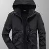 Men's Plus Size Casual Hooded Lightweight Jacket - Black