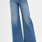 RISEN High Rise Wide Leg Jenas with Front Yoke and Heart Back Pocket - Farnelli