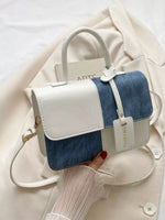 Two-Tone PU Leather Crossbody Bag - Farnelli