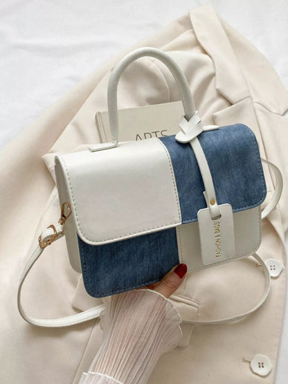 Two-Tone PU Leather Crossbody Bag - Farnelli