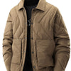 Men's Plus Size Quilted Padded Snap Down Jacket - Brown