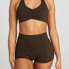 Halter Neck Cami and Shorts Active Set - Brown