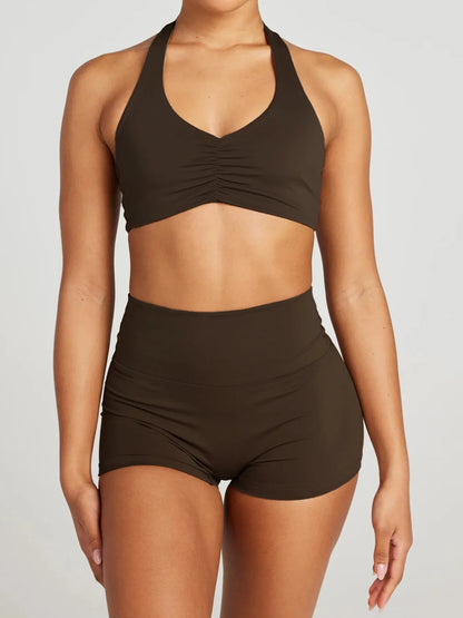 Halter Neck Cami and Shorts Active Set - Farnelli
