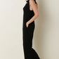 Mittoshop Rib Knit V-Neck Cross Back Jumpsuit - Farnelli