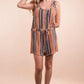 VERY J Crochet Multi Color Striped Casual Summer Romper - Farnelli