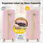 HouseOfZazla hardshell luggage set with spinner wheels and TSA lock in black, white, or pink