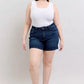 Judy Blue Full Size High Waist Back Flap Pocket Denim Shorts Plus Size - Farnelli