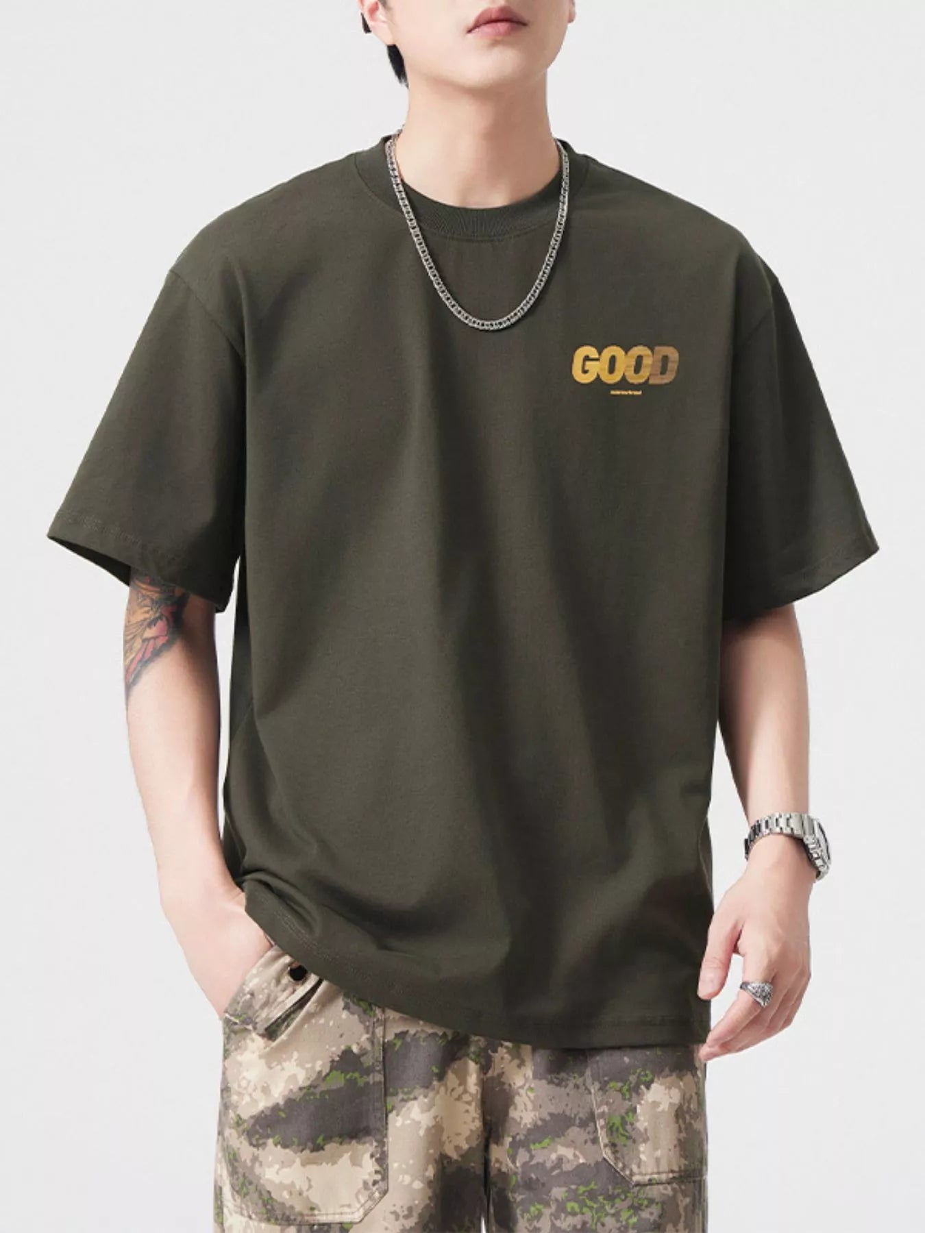 Men's Plus Size Round Neck Short Sleeve T-Shirt - Farnelli