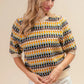 BiBi Multi Color Half Sleeve Sweater - Farnelli