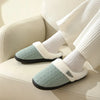 Horn Buckle Furry Texture Flat Slippers - Gum Leaf