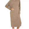Zenana Soft Fleece Pigment Dye Sweatshirts Dress - MOCHA