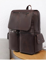 Leather Flapover Backpack Bag - Farnelli