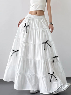 Tiered Bow Maxi Skirt - Farnelli