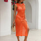 Cutout Openwork Round Neck Sleeveless Cover-Up - Farnelli