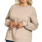 Zenana Full Size Fleece Hi-low Boyfriend Sweatshirts with Pockets Plus Size - Farnelli