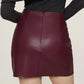 Ruched Mini Skirt with Zipper - Farnelli