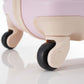 HouseOfZazla 3-piece light pink hardside luggage set with TSA lock, shown in multiple suitcase sizes