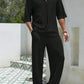 Men's Plus Size Half Sleeve Top and Pants Set - Farnelli