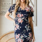Heimish Full Size Ruched Floral Mini Dress Plus Size - Farnelli