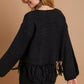 Umgee Crochet Knit Crop Top with Frey Hem - Farnelli