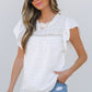 Alondra Lace Flutter Sleeve Eyelets Blouse - Farnelli