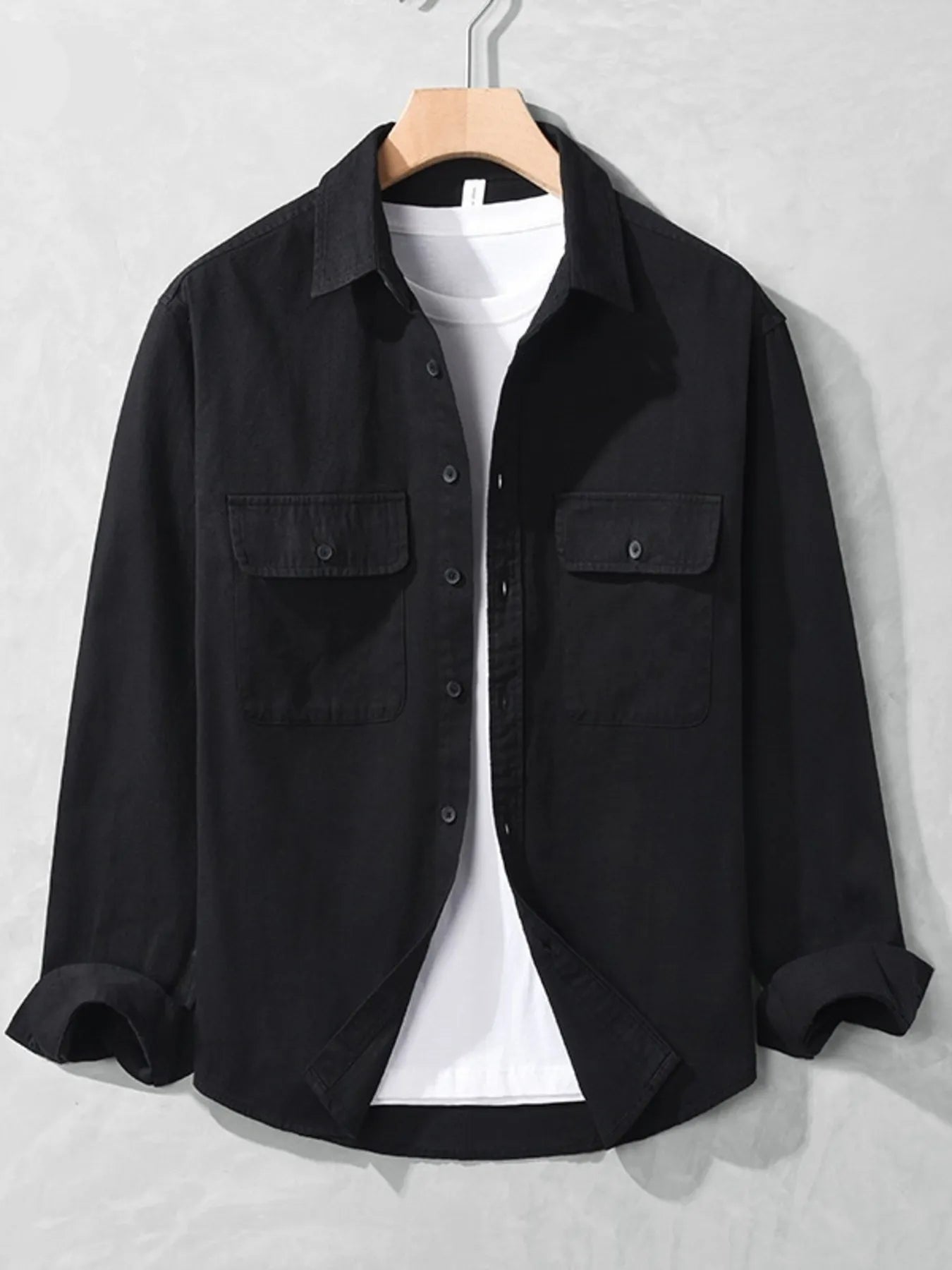 Men's Plus Size Button Up Long Sleeve Shirt - Farnelli