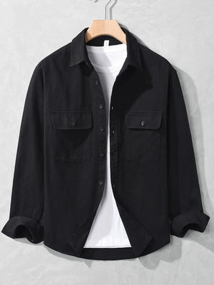 Men's Plus Size Button Up Long Sleeve Shirt - Farnelli