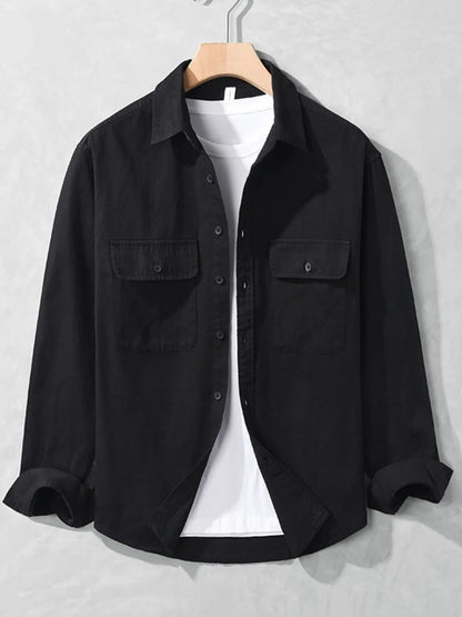 Men's Plus Size Button Up Long Sleeve Shirt - Farnelli