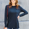 Basic Bae Full Size Round Neck Long Sleeve Top - Dark Blue