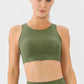 Round Neck Wide Strap Active Bra - Farnelli