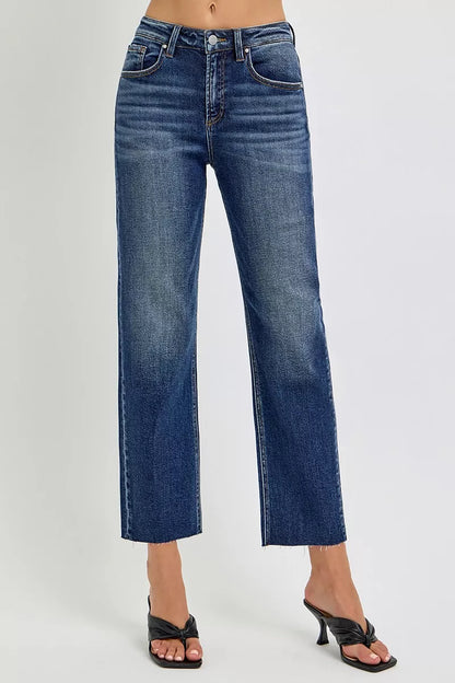 RISEN High Rise Slim Barrel Jeans - Farnelli