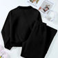 Collared Sweatshirt and High Waist Pants Active Set - Farnelli