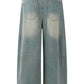 Men's Faded Wide Leg Jeans - Farnelli