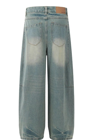 Men's Faded Wide Leg Jeans - Farnelli