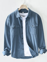 Men's Plus Size Button-Up Shirt with Chest Pockets - Farnelli