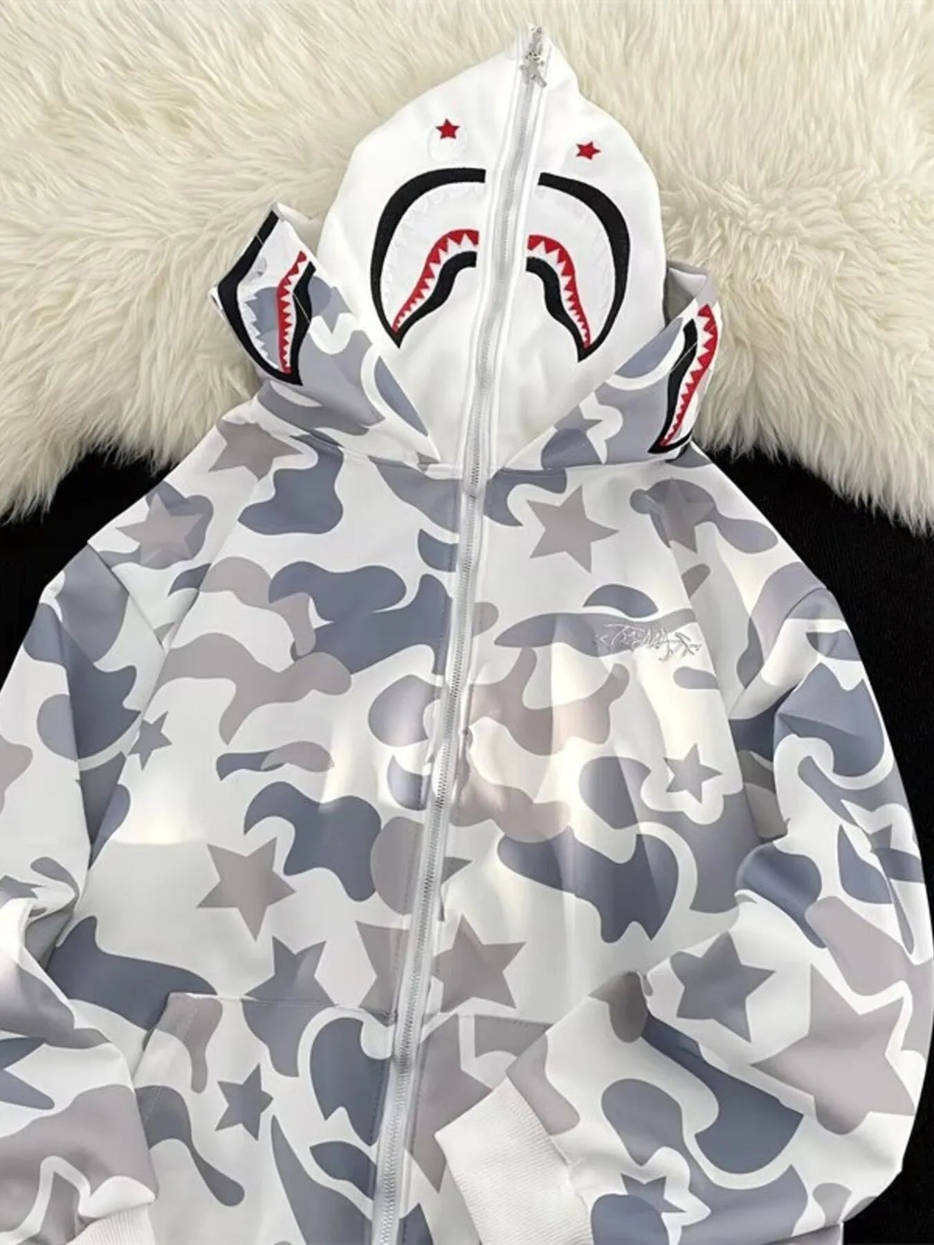 Men's Camo Print Zip-Up Hoodie - Farnelli