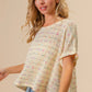 BiBi Striped Popcorn Knit Top - Farnelli