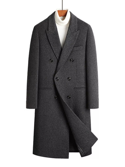 Men's Wool Blend Double-Breasted Overcoat - Farnelli
