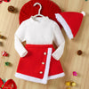 Children's Christmas Outfit Set with Santa Hat - Red