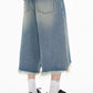 Men's Distressed Wide Leg Denim Shorts - Farnelli