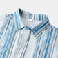 Men's Striped Button-Up Long Sleeve Shirt - Farnelli
