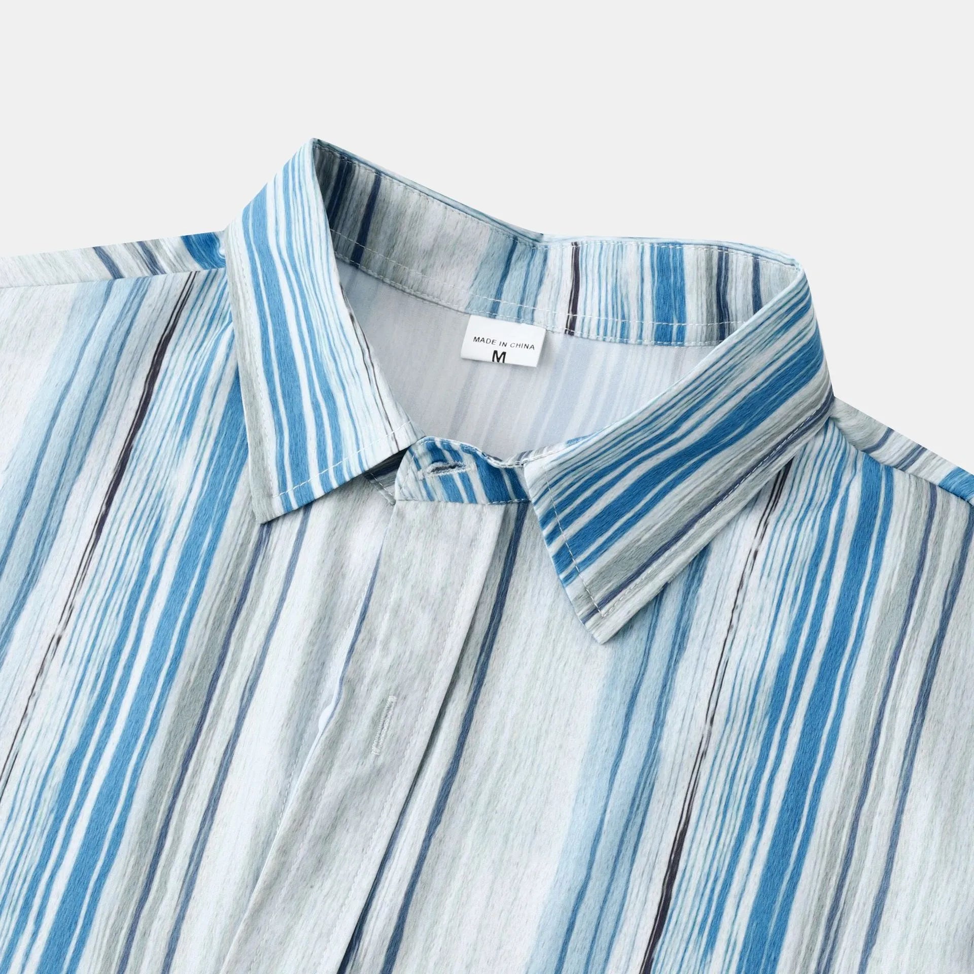 Men's Striped Button-Up Long Sleeve Shirt - Farnelli