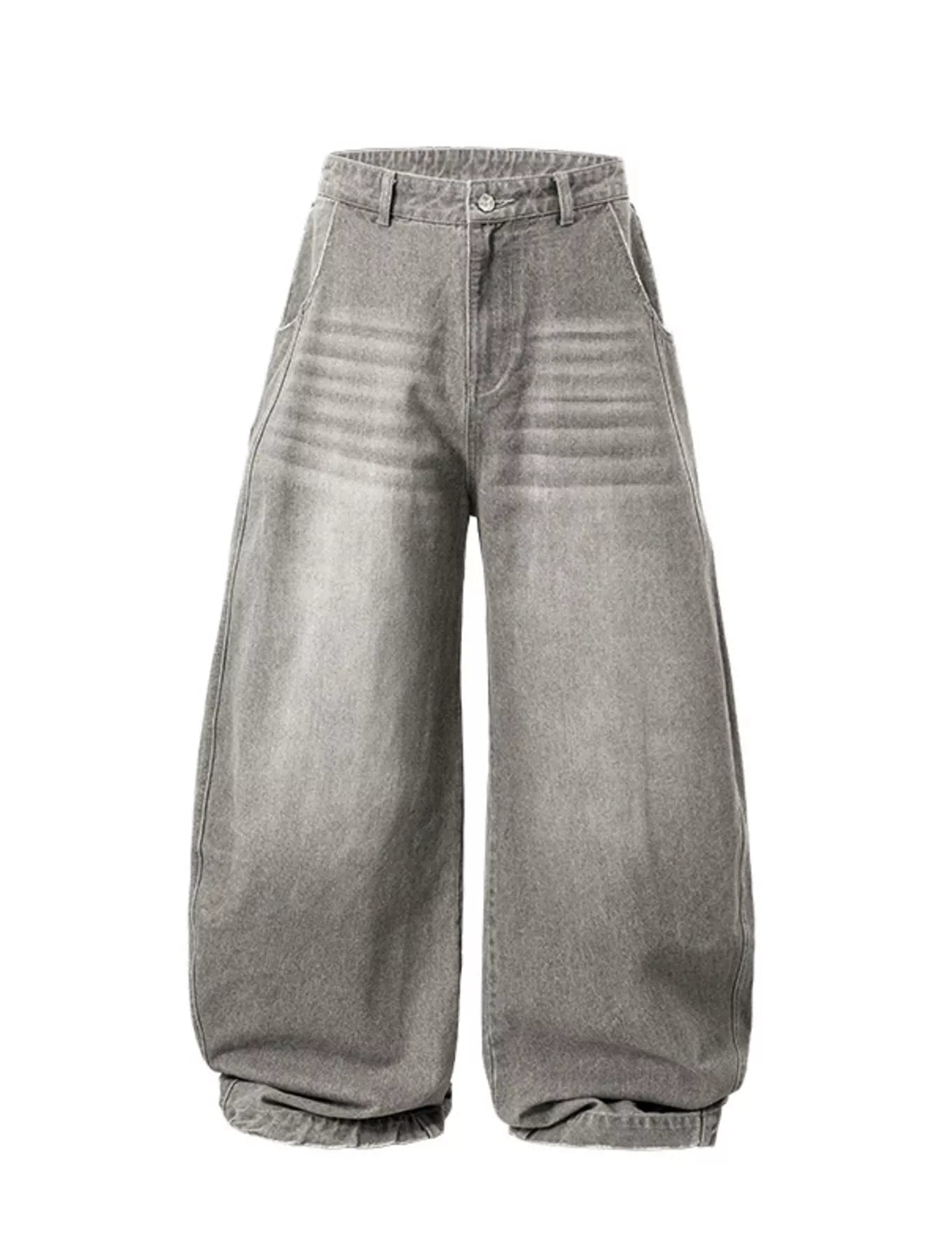 Men's Washed Wide Leg Jeans - Farnelli
