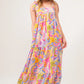 And The Why Full Size Printed Tie Shoulder Tiered Maxi Dress - Farnelli