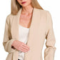 Zenana Woven Long Sleeve Blazer With Lining - Farnelli