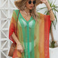 Openwork Contrast V-Neck Cover-Up - Farnelli